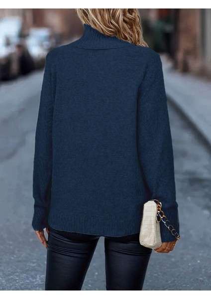 Üçaymoda Kadın Uzun Kollu Balıkçı Yaka Triko Bluz modelleri