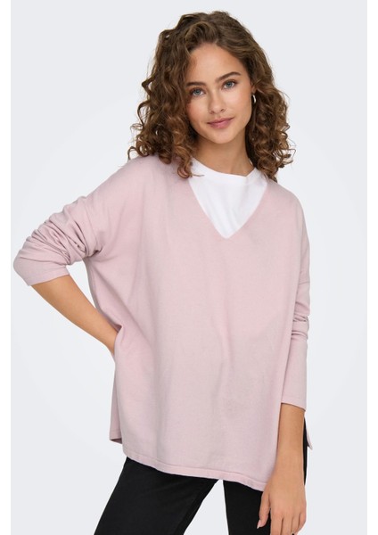 Kadın Oversize V Yaka Basic Kazak - 15340735 fiyatları