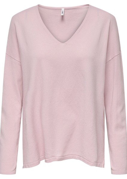 Kadın Oversize V Yaka Basic Kazak - 15340735 fırsatları