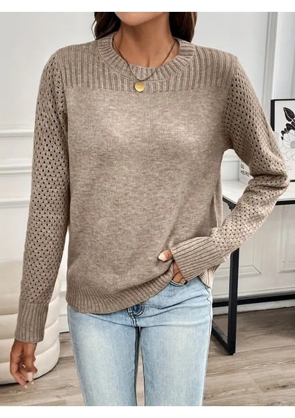 Üçaymoda Kadın Uzun Kollu Bisiklet Yaka Triko Bluz indirimleri