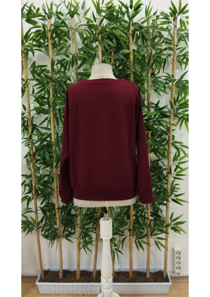 Üçaymoda Kadın Yılbaşı Özel Uzun Kollu Bisiklet Yaka Desenli Viskon Iki Iplik Bluz indirimleri