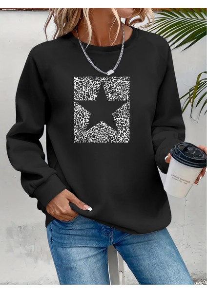 Üçaymoda Kadın Uzun Kollu Bisiklet Yaka Desenli Viskon Iki Iplik Bluz modelleri