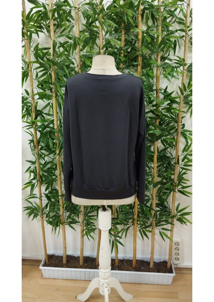 Üçaymoda Kadın Uzun Kollu Bisiklet Yaka Desenli Viskon Iki Iplik Bluz indirimleri