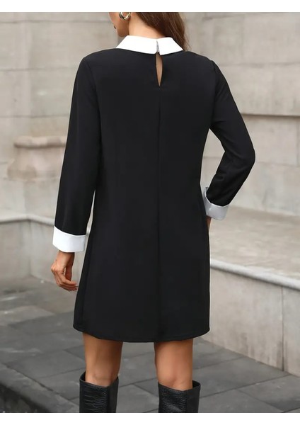 Üçaymoda Kadın Uzun Kollu Yakalı Incili Ithal Krep Elbise indirimleri