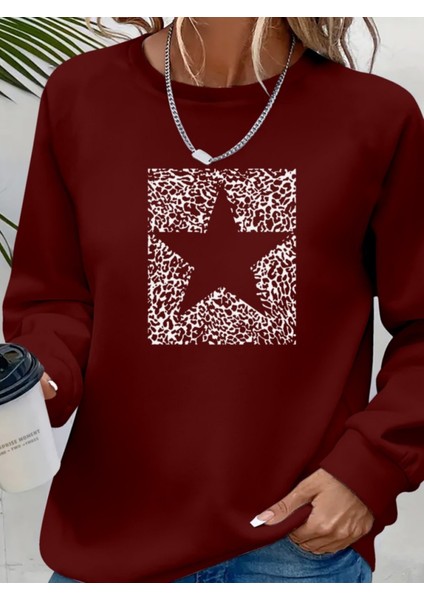 Üçaymoda Kadın Uzun Kollu Bisiklet Yaka Desenli Viskon Iki Iplik Bluz fiyatları