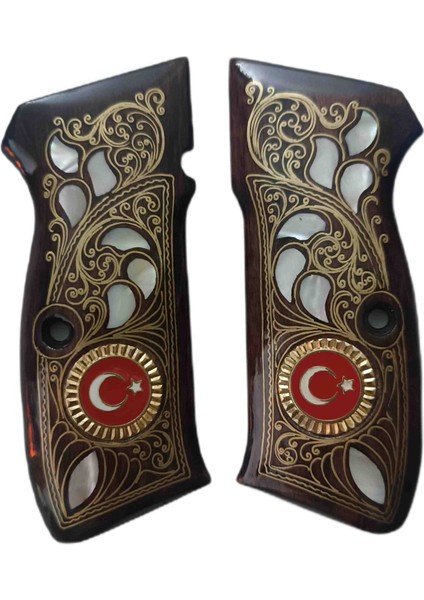Cz 75 A B Serisi Canik 55 16 Lı Çek Işlemeli Sedef Kakma Kabze