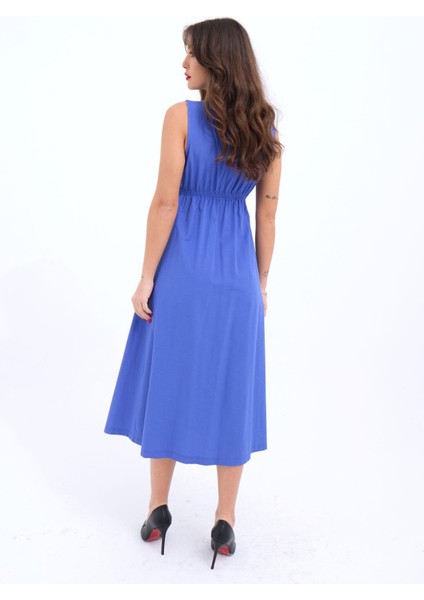 Üçaymoda 6510 Elbise-Mor