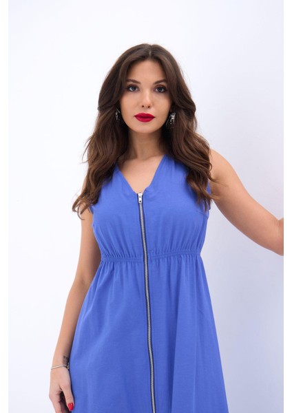 Üçaymoda 6510 Elbise-Mor