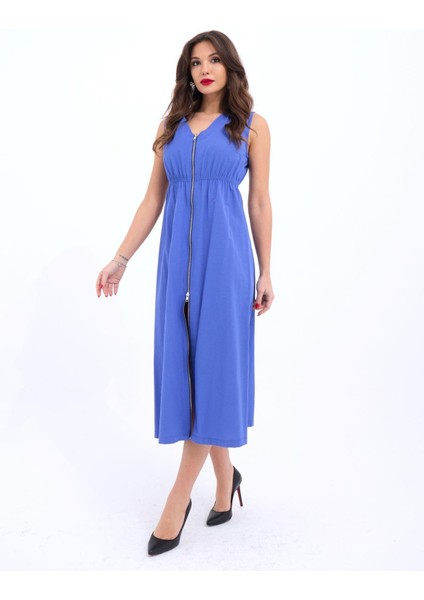 Üçaymoda 6510 Elbise-Mor