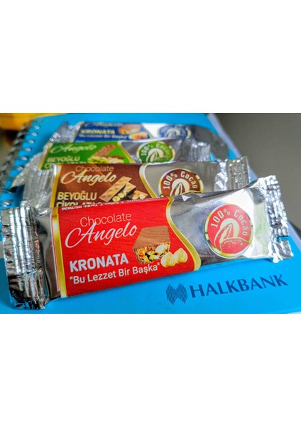 Angelo Chocolate 24 Adet 30 gr Fındık Krokanlı Sütlü Bar Çikolata