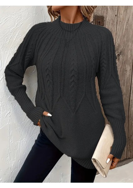 Üçaymoda Kadın Uzun Kollu Yarı Balıkçı Yaka Triko Bluz fiyatları