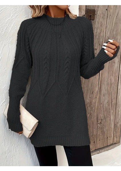 Üçaymoda Kadın Uzun Kollu Yarı Balıkçı Yaka Triko Bluz fırsatları