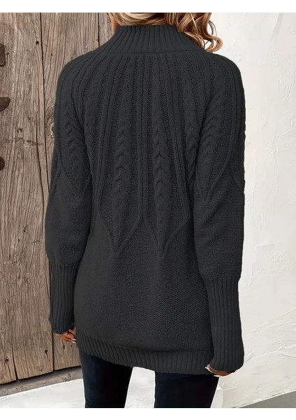 Üçaymoda Kadın Uzun Kollu Yarı Balıkçı Yaka Triko Bluz indirimleri