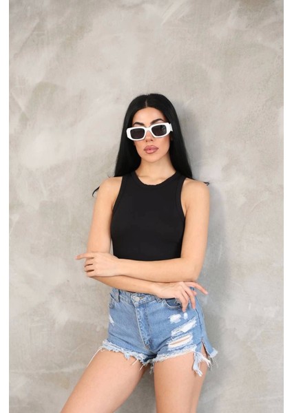 Üçaymoda Kolsuz Badi Bluz - Siyah modelleri