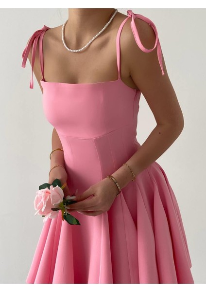 Üçaymoda Clara Askılı Mini Elbise