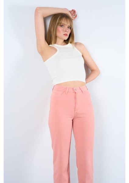 Üçaymoda Strong Düz Pantolon - Pudra modelleri