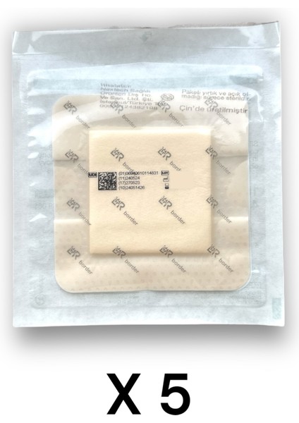 Suprasorb P Sensitive Border 5 Katmanlı Silikon Köpük Örtü 10 x 10 cm - Ref 139061 - 5 Adet