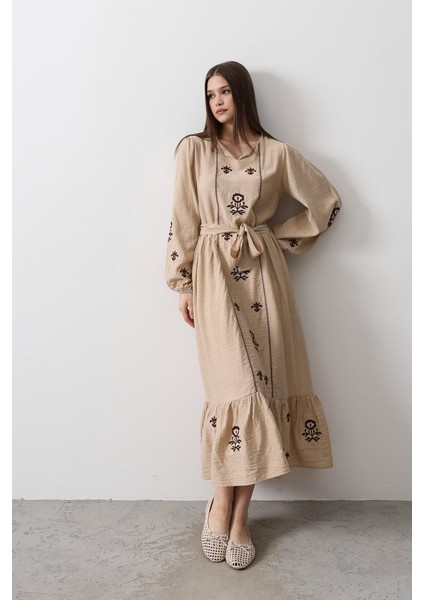 Üçaymoda Elbise - Taş
