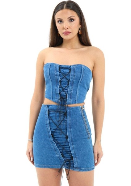 Üçaymoda 6923 Kot Takım-Mavi