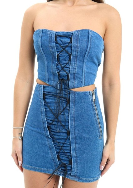 Üçaymoda 6923 Kot Takım-Mavi