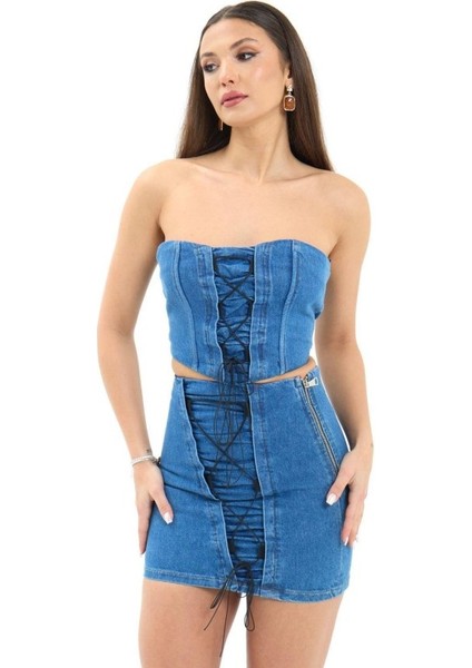 Üçaymoda 6923 Kot Takım-Mavi