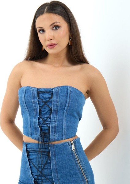 Üçaymoda 6923 Kot Takım-Mavi