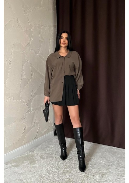 Üçaymoda Haki Salaş Gömlek