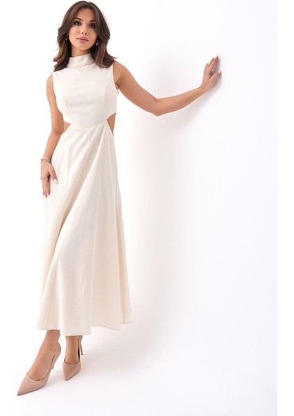 Üçaymoda 7094 Elbise-Bej fiyatları