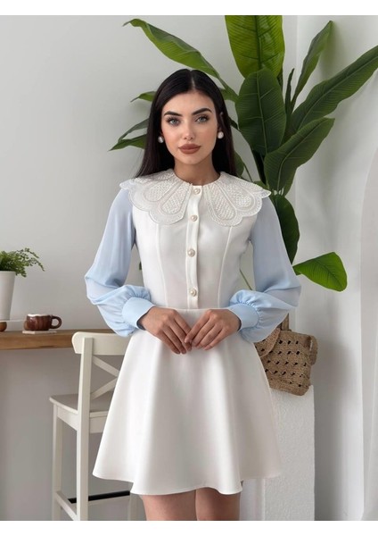 Üçaymoda Asıo Bebe Yaka Elbise