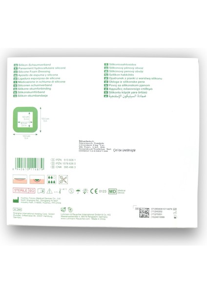 Suprasorb P Sensitive Border 5 Katmanlı Silikon Köpük Örtü 12,5 x 12,5 cm - Ref 139062 - 3 Adet