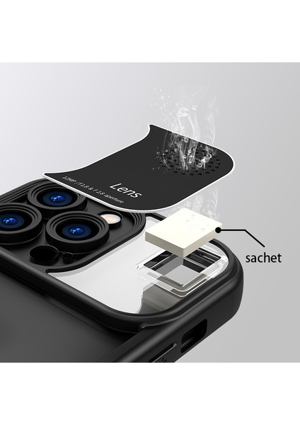iPhone 13 Pro Için Aromaterapi Tabletli, Çizilmez Silikon Telefon Kabuğu-Mavi (Yurt Dışından)