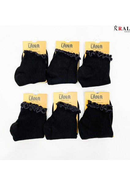 Kadın Bambu Çorap (6 Çift) Fırfırlı Patik Kadın Çorap indirimleri