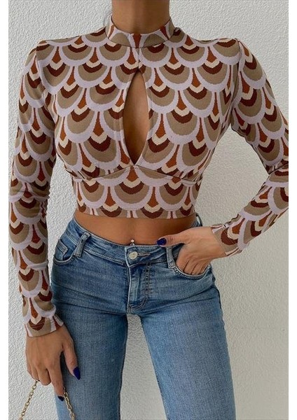 Üçaymoda Autumn Cut Out Bluz 3018-08