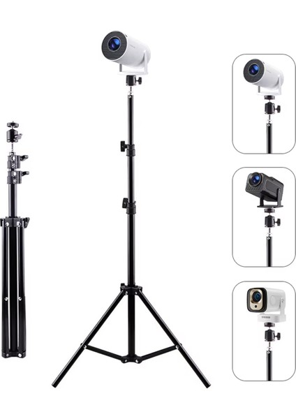 Taşınabilir Projeksiyon Cihazı Vb 1/4 Vida Girişli 2.1 mt Eğim ve Açı Ayarlamalı Tripod - AL5173