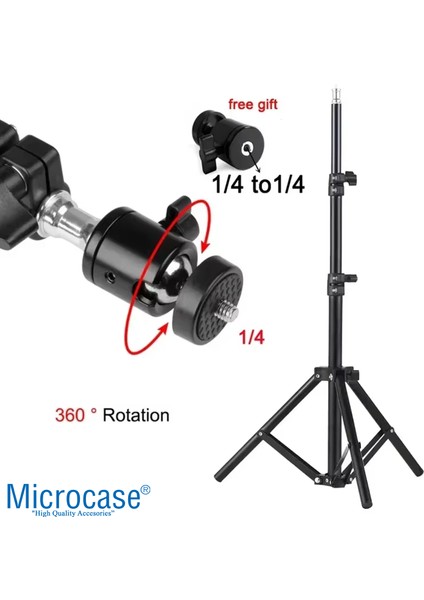 Taşınabilir Projeksiyon Cihazı Vb 1/4 Vida Girişli 2.1 mt Eğim ve Açı Ayarlamalı Tripod - AL5173