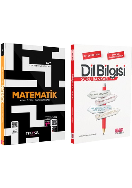 Ayt Matematik ve Akm Dil Bilgisi Soru Bankası Seti 2 Kitap