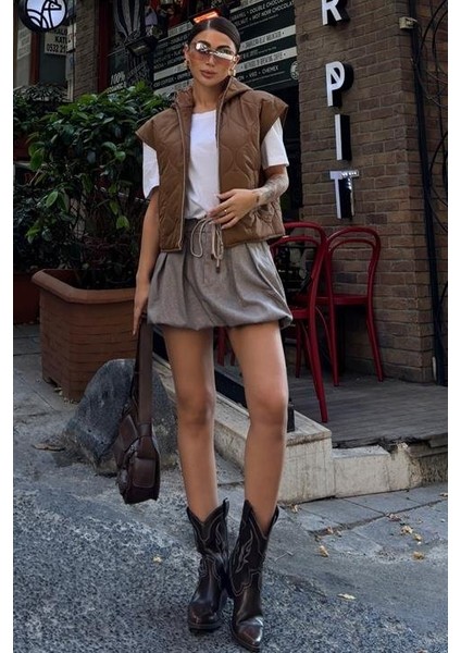 Üçaymoda Sveta Kapitone Şişme Yelek 5144-08