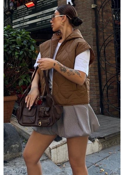 Üçaymoda Sveta Kapitone Şişme Yelek 5144-08