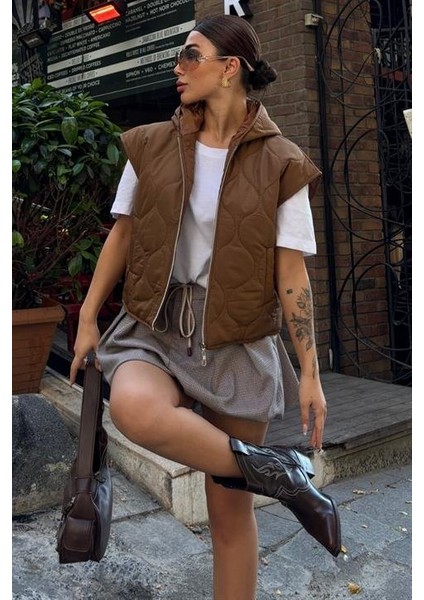 Üçaymoda Sveta Kapitone Şişme Yelek 5144-08