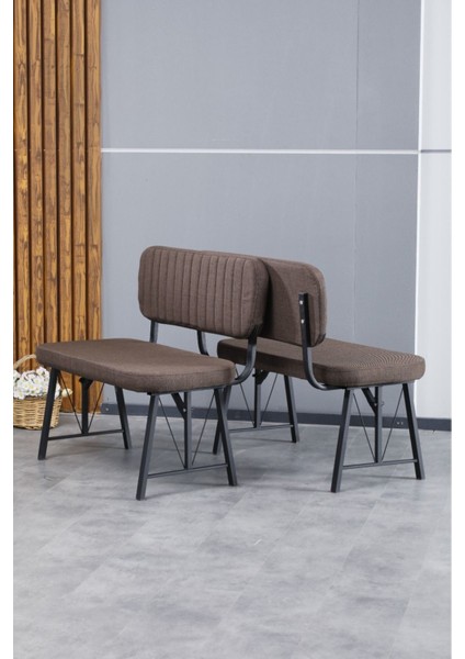 Hayat Serisi Mutfak, Yemek, Bahçe, Kafe, Modern Bench, Puf, 1 Adet - Kahverengi
