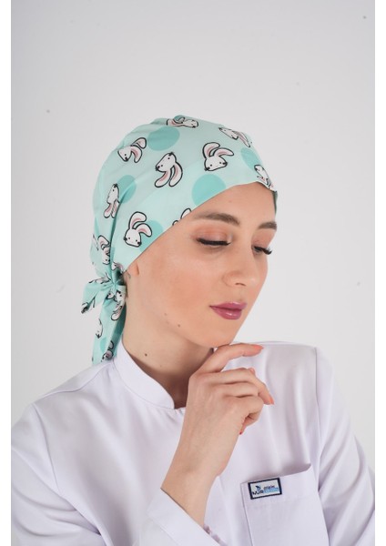 Sevimli Tavşan Desenli Tesettür Doktor Hemşire Hastane Aşçı Cerrahi Bone indirimleri