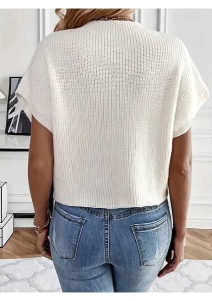 Üçaymoda Kadın Çiçek Detaylı Triko Bluz indirimleri