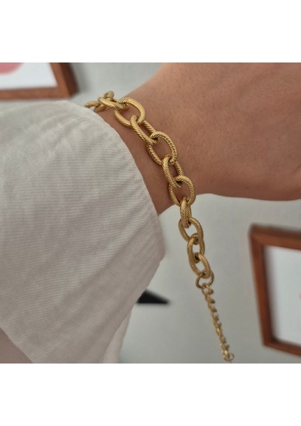 Paslanmaz Çelik Gold Renk Zincir Kadın Bileklik fiyatları