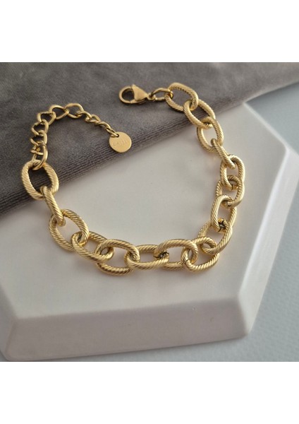 Paslanmaz Çelik Gold Renk Zincir Kadın Bileklik fırsatları