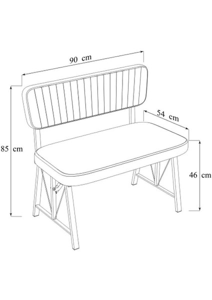 Hayat Serisi Mutfak, Yemek, Bahçe, Kafe, Modern Bench, Puf, 1 Adet - Krem