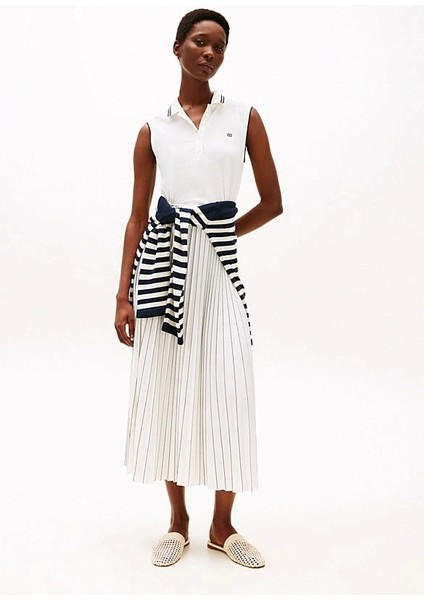 Sporty Pleated Polo Dress Ns