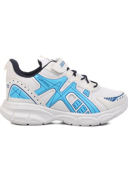 Beyaz Lacivert Cırtlı Fileli Hafif Çocuk Spor Ayakkabı F modelleri