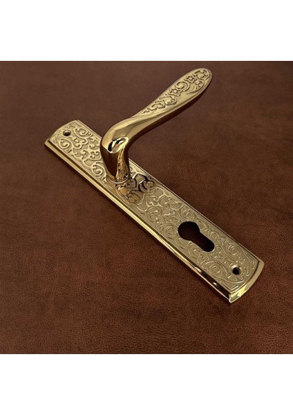 Özen Handles Imza Titanyum ZK19 Zamak Aynalı Yale Çelik Kapı Kolu Sağ Basar Tek Yön