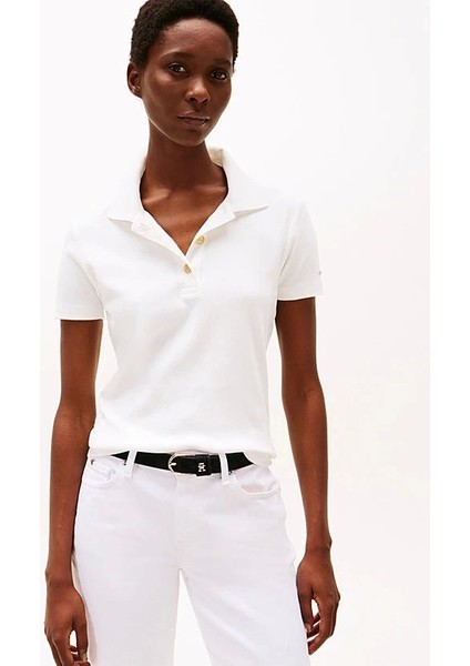 Slım Gold Button Polo Ss