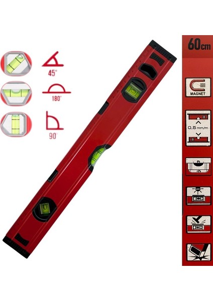 Vandor Pro Alüminyum Mıknatıslı Su Terazisi 60 cm fiyatları